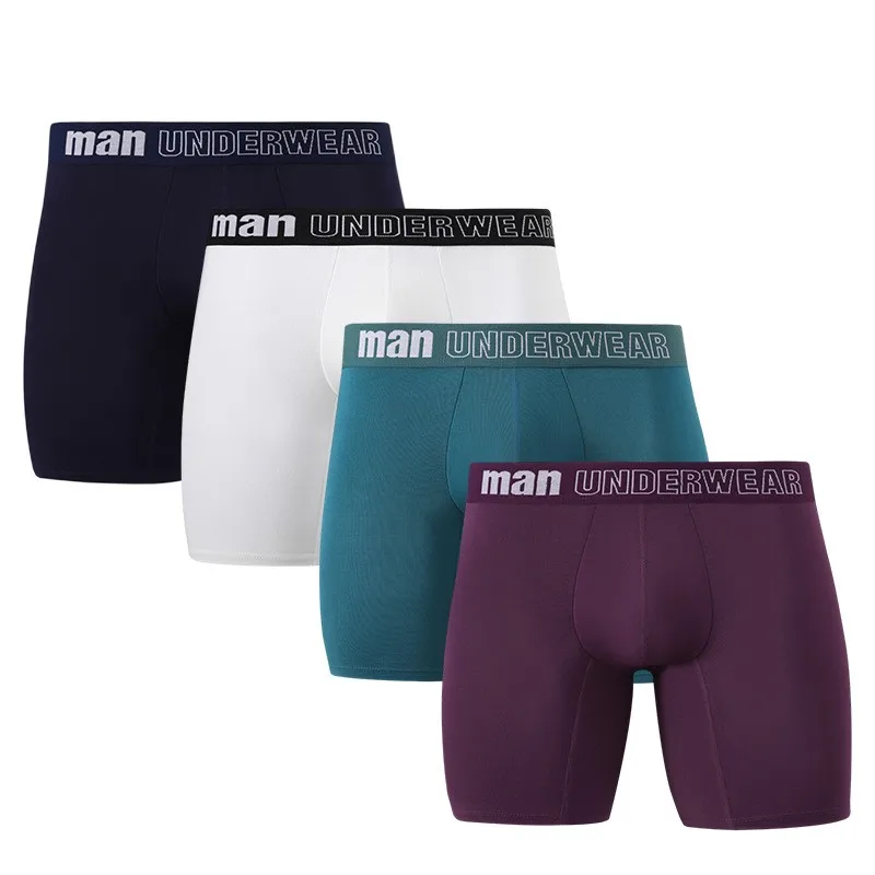 

Bamboo Fiber Long Underwear Men's Plus size Thin Style Breathable Antibacterial Mid-waist Loose Boxers Summer