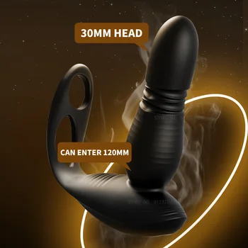Male Prostate Massage Vibrator Anal Plug Wireless Control Wear Telescopic Stimulate Massager Delay Ejaculation Ring Toy for Men 3