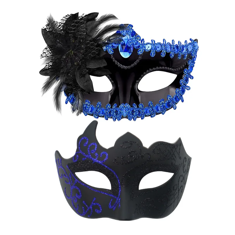 2PCS Paar Masken Sexy Gemalt Maskerade Venedig Feder Blume Party Halbe Gesicht Abdeckung Hochzeit Karneval Leistung Kostüm Prom – Detail 15