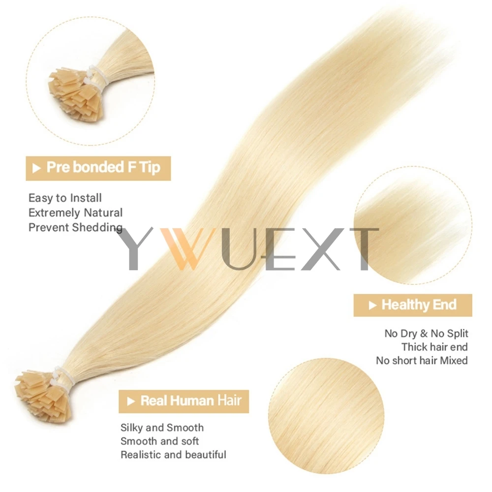 플랫 팁 헤어 익스텐션 인간의 머리카락 케라틴 팁 핫 퓨전 인간의 머리카락 확장 자연 블랙 블론드 브라운 프리 보세 헤어 50pcs