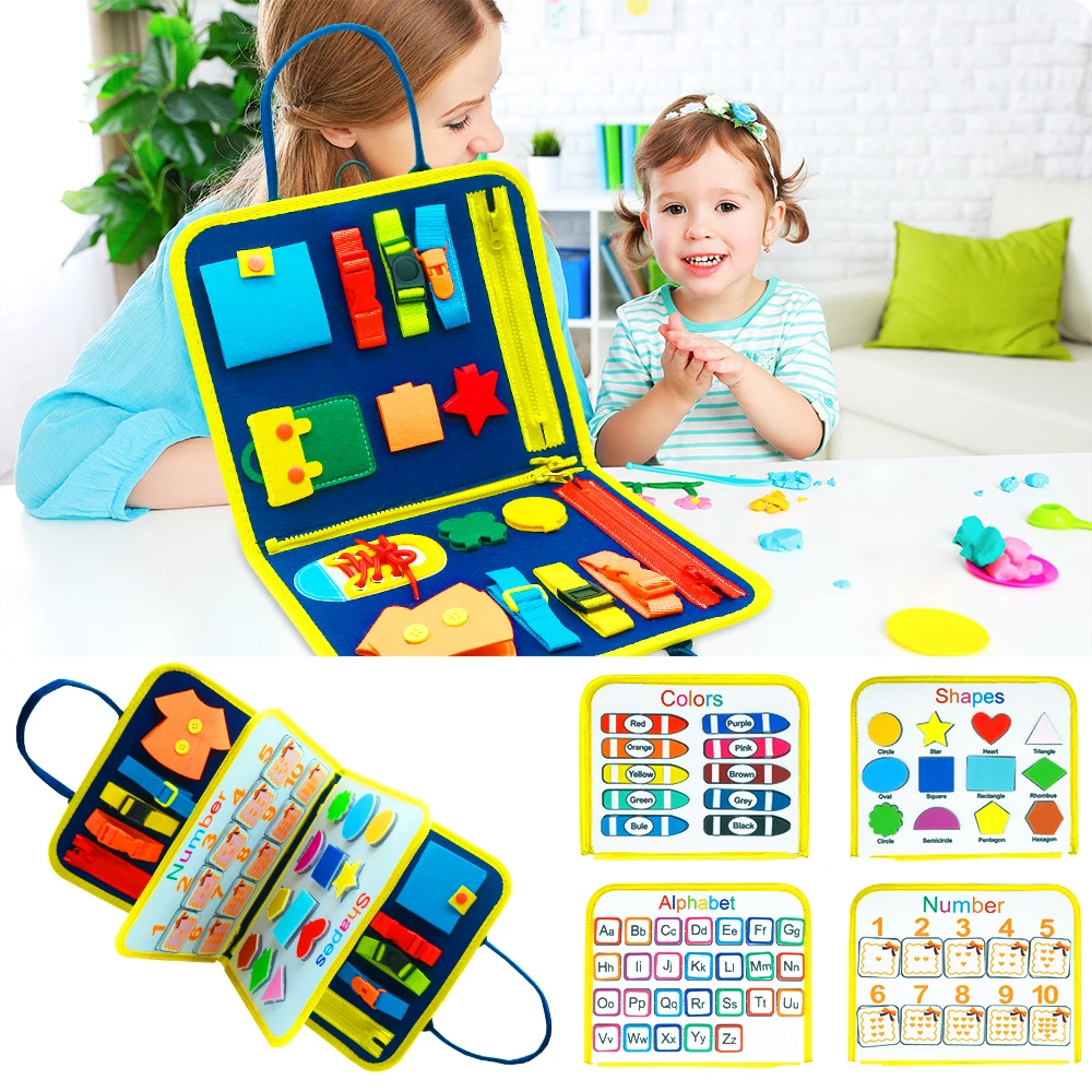 Multiple Themes Busy Books for Toddlers Montessori Baby Busy Board Felt Children Hand Autism Toys Preschool Sensory Learning Toy baby toddler toys for 1 year old	