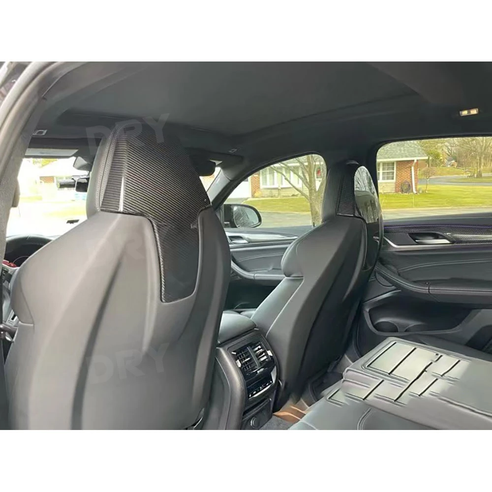Dry Carbon Fiber Car Inner Seat Back Covers Trims For BMW G80 M3 F91 F92 F93 M8 F97 X3M F98 X4M 2020+ Back Seat Shell Trim
