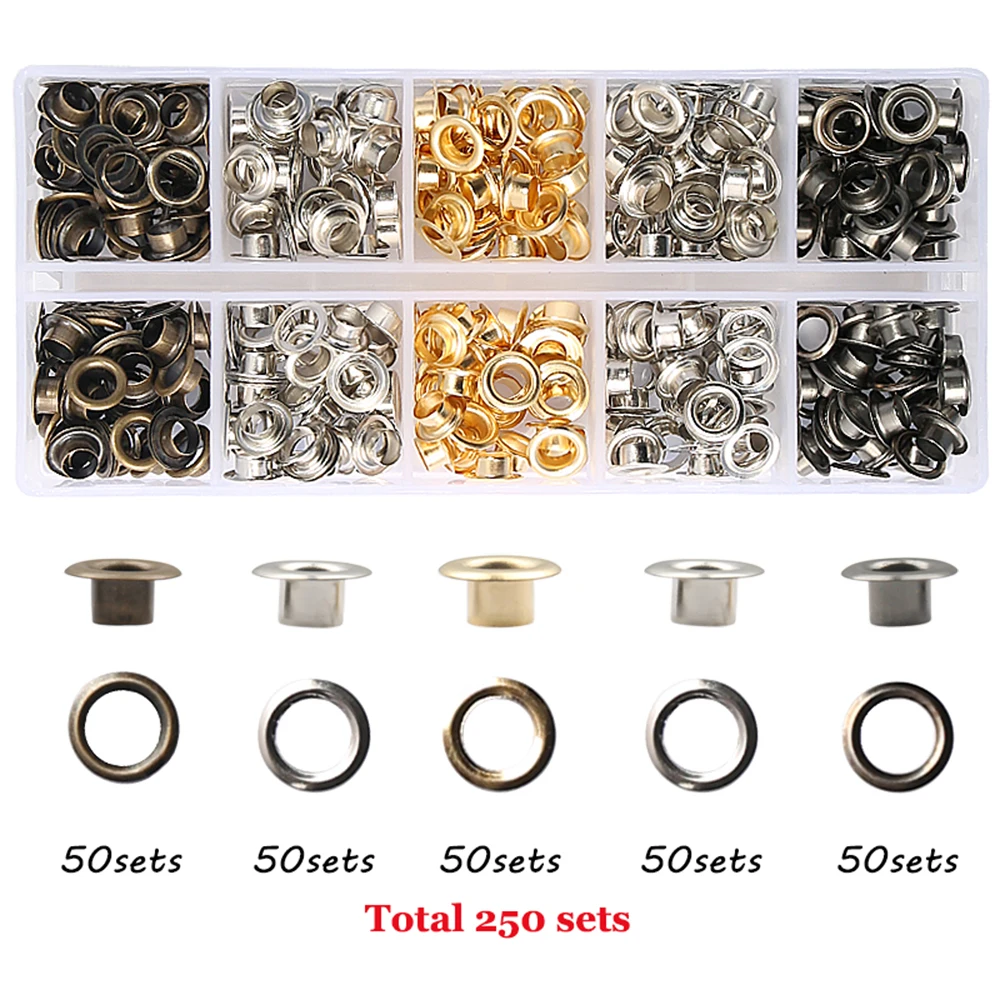 Eyelet Grommet Ring Kit 5/8mm Brass With Pliers For Shoes Bag