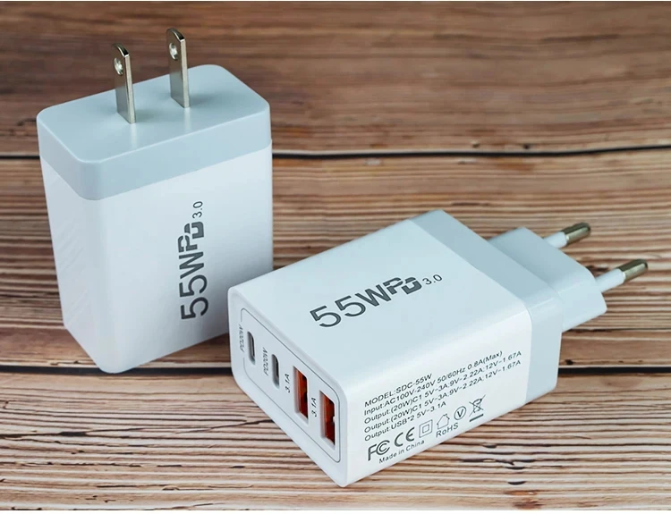 Universal 65W Fast USB Wall Charger Adapter with International Plug Options