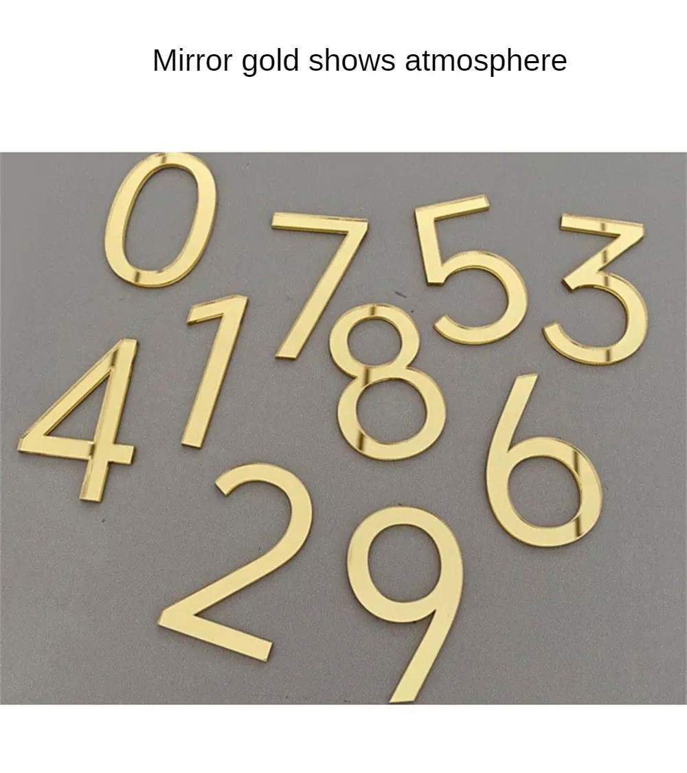 Description Picture 2 of item3D Numeral Door Plaque House Drawer Sign Plating Gate Digits 0 to 9 Plastic Number Tag Hotel Home Sticker Address Door Label