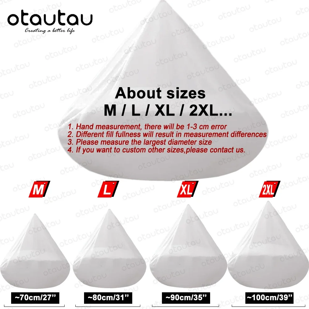 OTAUTAU Big Giant Pouf Inner Liner Cover for Bean Bag Puff Mesh Solid Insert Case Wash Bags Suitable for EPS/Foam Stuffing DD001 2