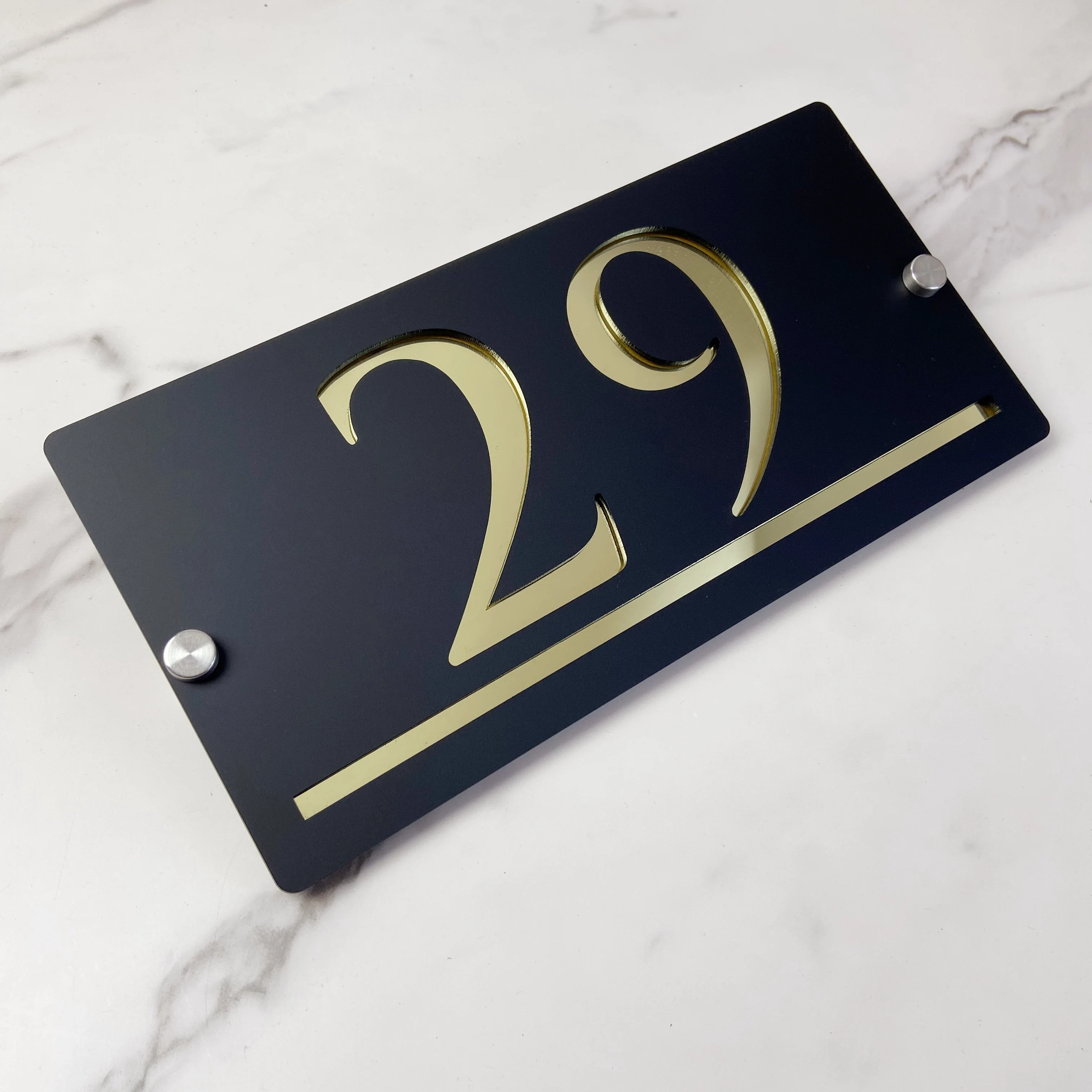 Outdoor Matte Black Acrylic Address Plaque House Number Signs House Wall Plaques Number Plate Eye-Catching Personalized Home Decoration For Wall