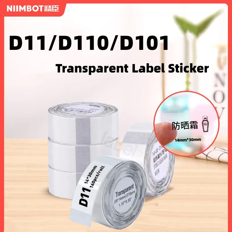 

Niimbot Transparent Label Paper For D11 D110 D101 Labeller Waterproof Name Self-adhesive Sticker Kindergarten Book Pencil Textbo