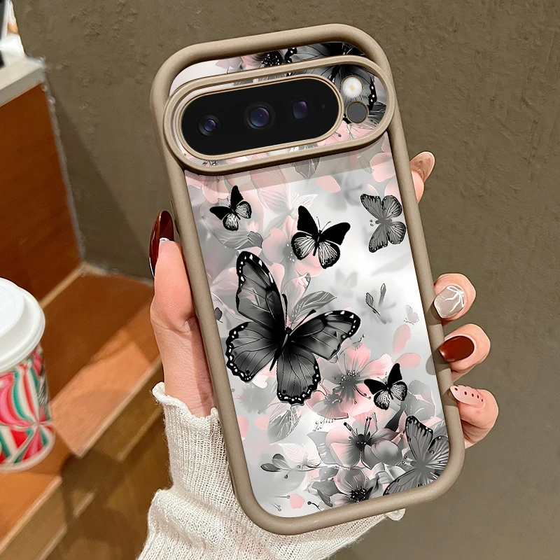 Butterfly Flower Pattern Shockproof Phone Case - Soft TPU Silicone Cover