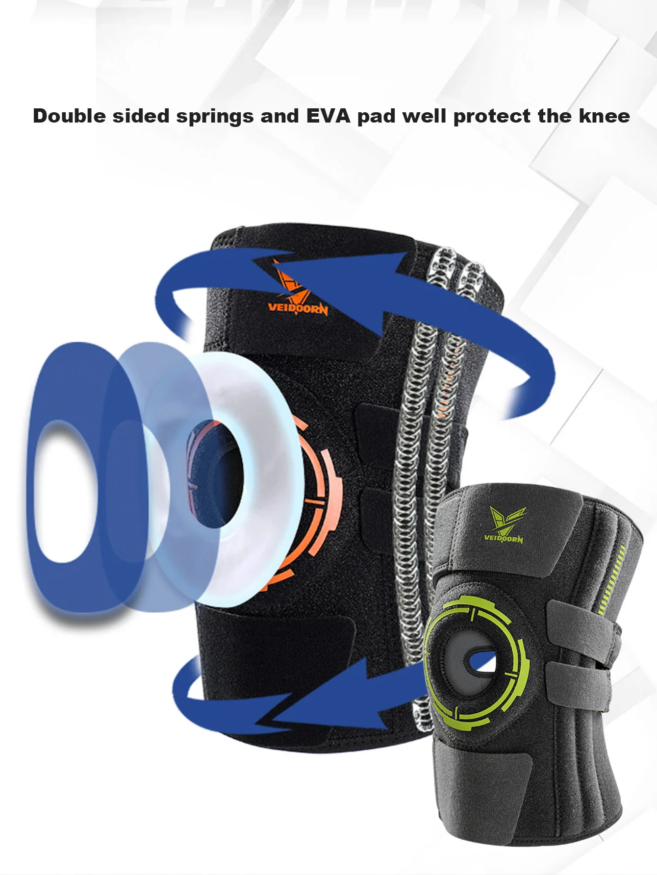 One Piece Sport Knee Brace Adjustable Size