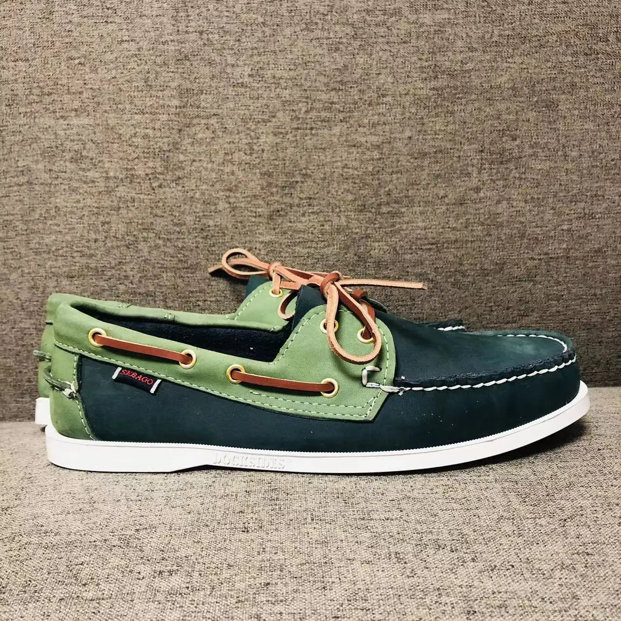 Men Genuine Leather Driving Shoes,Slip On Docksides Classic Boat Shoe