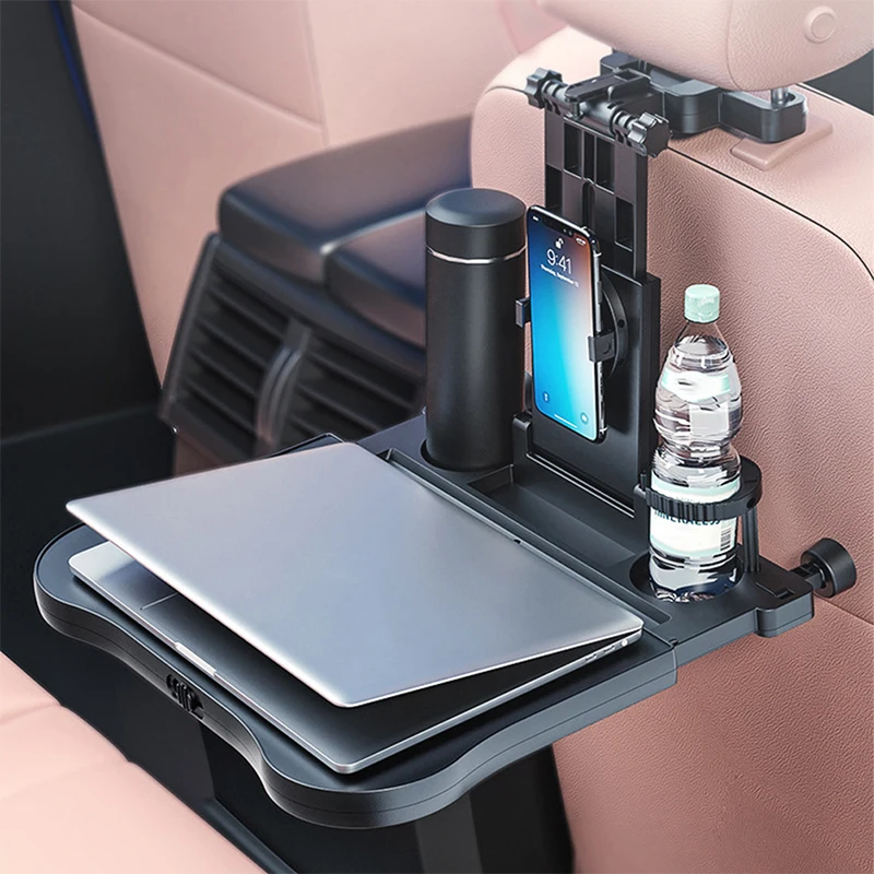 Car Seat Back Organizer Foldable Organizer Tray Bracket For Laptop Drink Table Seatback Desk Cup
