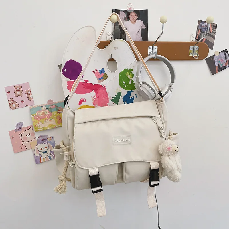 

Japanese Harajuku Crossbody Bag For Women New Casual Nylon Bag Girls Women's Shoulder Bag Multipockets Messenger Bag Women Bolsa