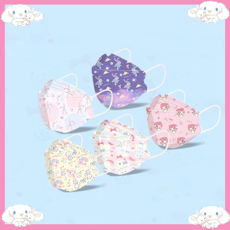 

20/50Pcs FFP2 Disposable Fish Mouth Mask Cute Cartoon Gradient Color Face Mask Willow-Type Adult Child Dust Masque Mascarillas
