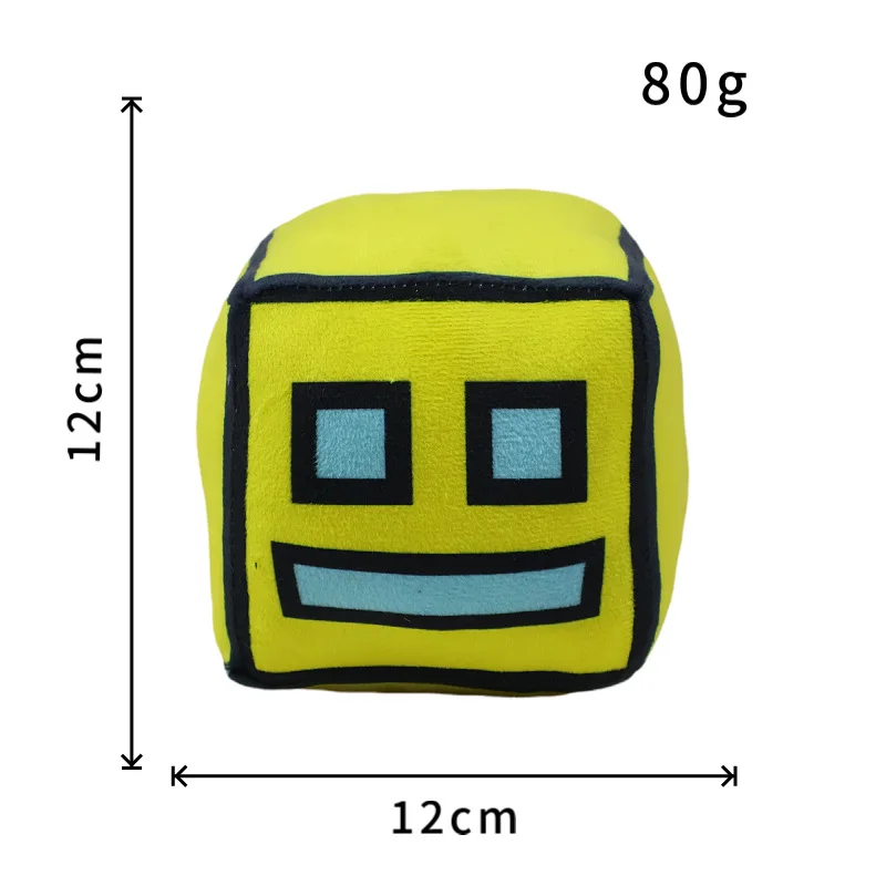 2024 New 12cm Geometry Dash Plush Toys Cute Soft Stuffed Anime Game Dolls For Kid Birthday Christmas Gift