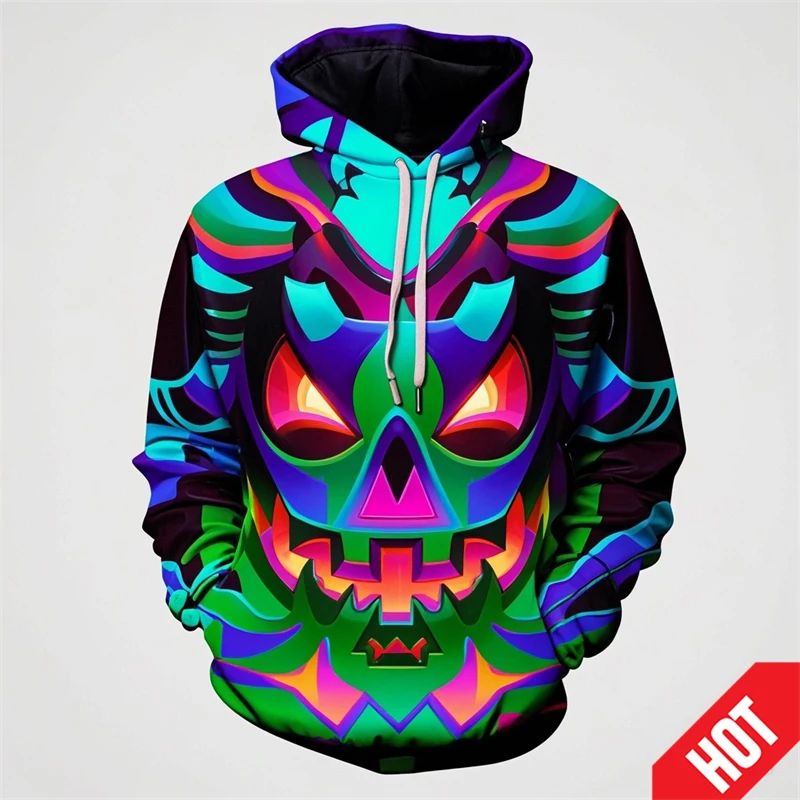 thumbnail image 1 of Sudadera con capucha con diseño de calabaza de moda de Halloween con estampado 3D para hombres y mujeres, sudadera divertida de terror, sudaderas con capucha de hip hop, sudadera con capucha genial pa, 1 of 5
