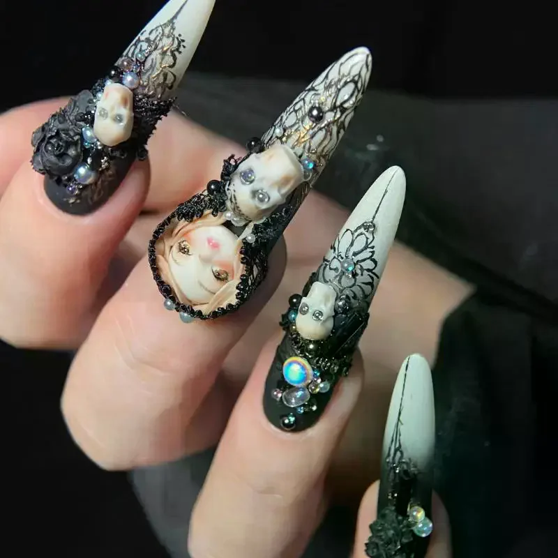 1 Set Facial Doll 3D Silicone Mold Nail Art Decoration DIY Design Nails Mold Wearing Armor Accessories