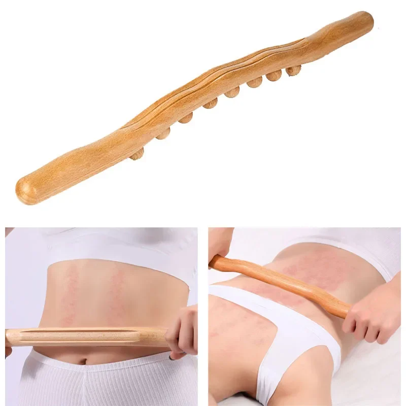 

Massager for Body Natural Wood Scraping Massage Stick Back Massager SPA Therapy Tool Point Treatment Guasha Relax