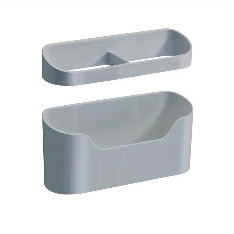 2pcs/1set Wall-mounted Umbrella Holder without Drilling with Drip Tray Modern Long Handle Folding Umbrella Storage Rack