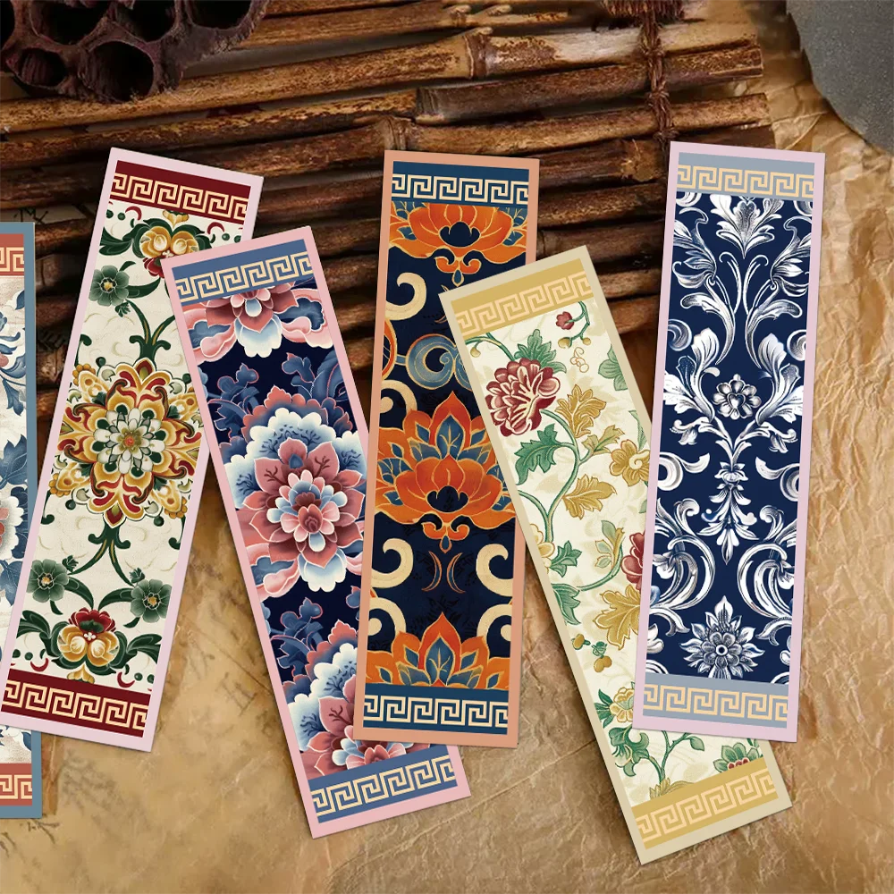 Classical pattern bookmarks 30pcs antique style floral decoration reading books labeling paper card student gift message card