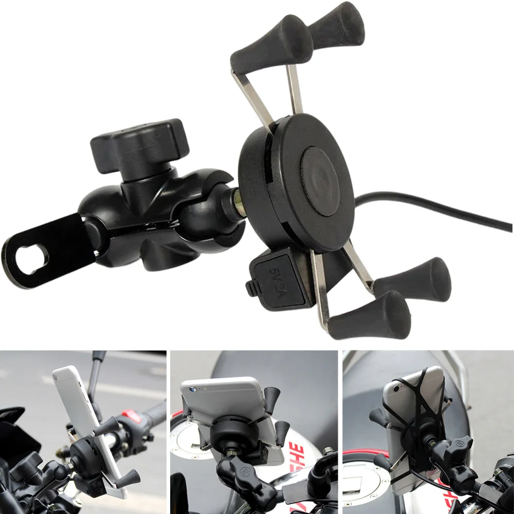 Supporto Per Telefono Da Moto Con Caricatore Usb Per Honda Vtr 250 Cub Cbf 1000 Cb1000R Grom Msx125 Super Cub Cognac Steed 400 Dio 34