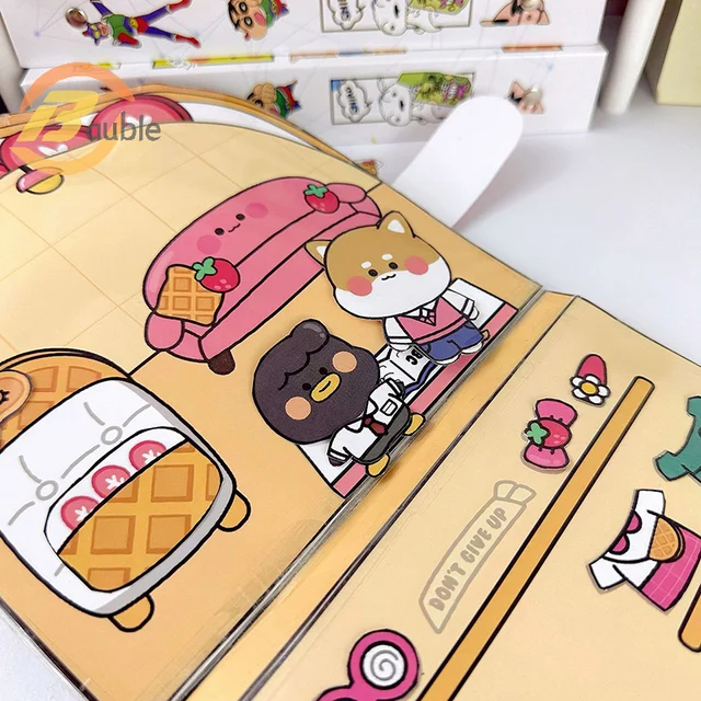 Waffle Knead Creative Cute Quiet Book Decompression Toy Book Handmade DIY Homemade Book Material Pack 4
