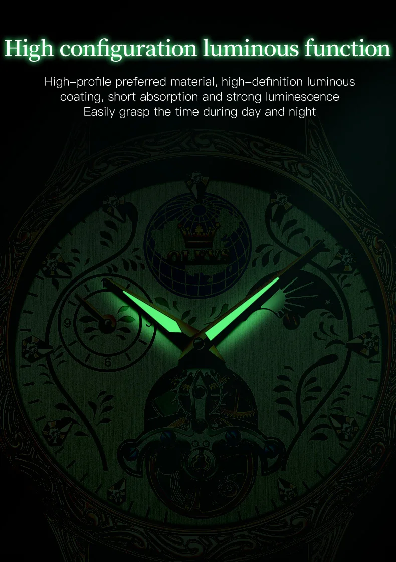 OLEVS 6660 Skeleton Multifunction Automatic Mechanical Watch description image 8