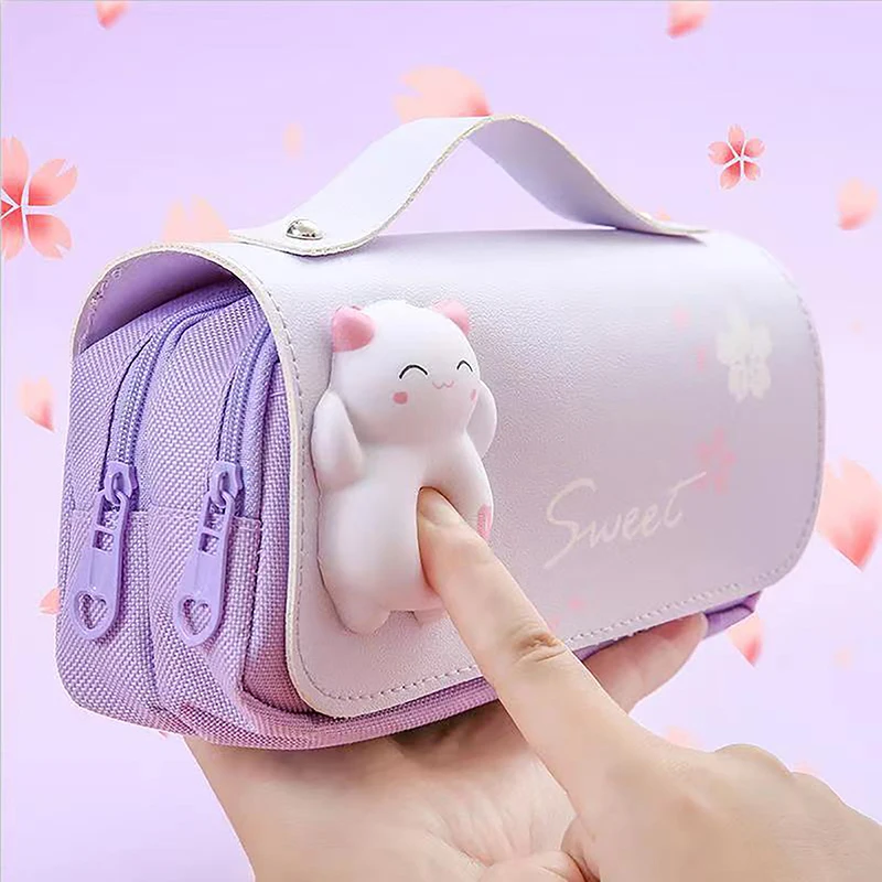 

Декомпрессионная сумка для ручек для девочек, милые водонепроницаемые школьные принадлежности, органайзер в эстетическом стиле, 3D