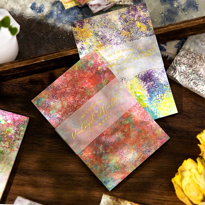 

Yoofun 40pcs/lot Unique Mottled Colorful Background Decoration Material Papers Creative Memo Pads Journal Scrapbooking DIY Paper