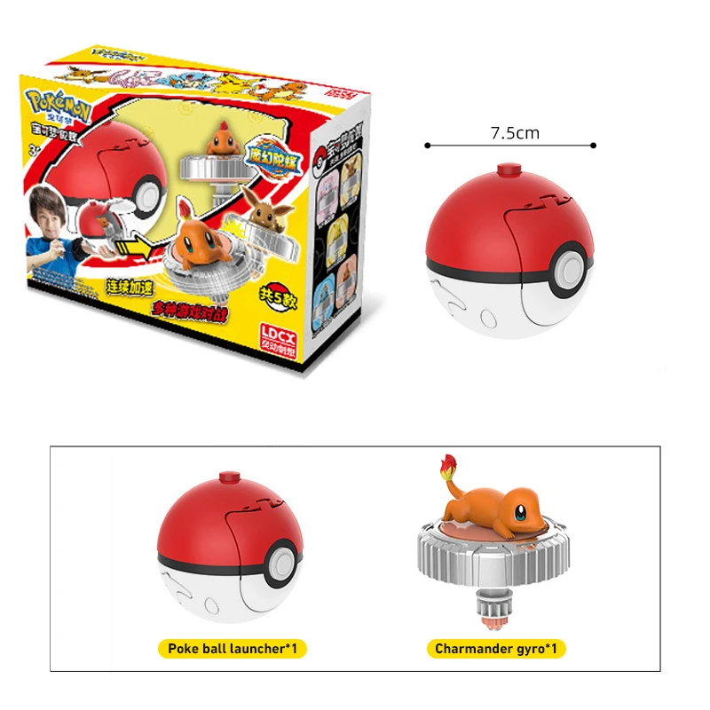 Original Pokémon Pikachu Spinning Top Cartoon Anime Figure Pull