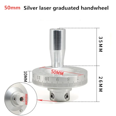 Machine Tool Metal Laser Scale Handwheel Special Manual Sliding Table Tools Graduated And Angled Handle Rocker 6/8/10/12mm cnc handwheel