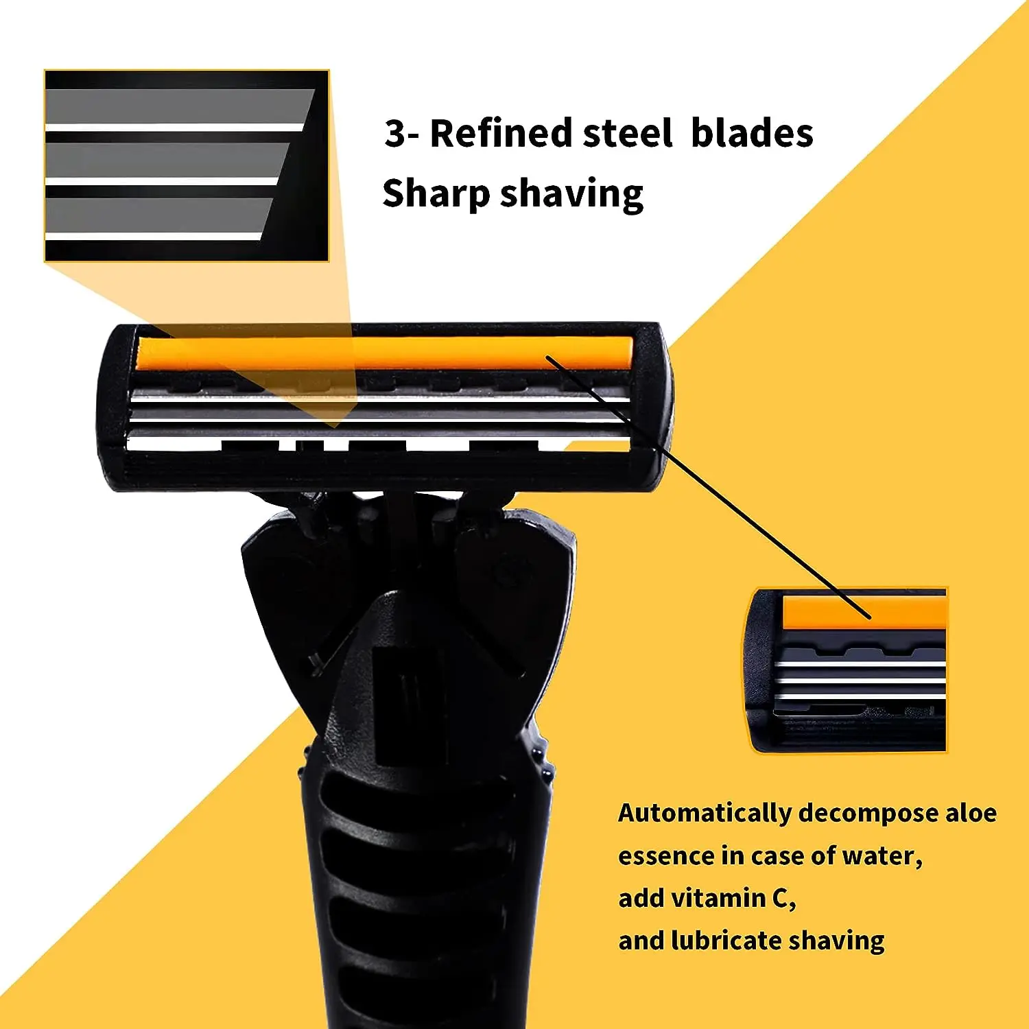 3-Layer Stainless Steel Men’s Razor – Washable Manual Shaver 6