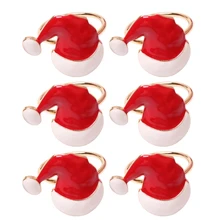 

Napkin Rings Set of 6 Xmas Hat Napkin Serviette Buckle Holder for Christmas Thanksgiving Day Wedding Birthday Party dropshipping