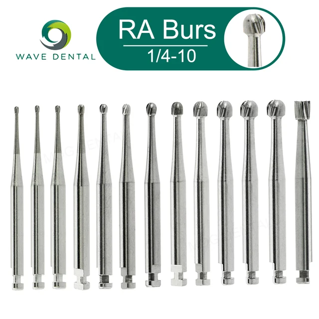 WAVE Dental Tungsten Carbide Burs Low Speed Dentistry Dental Drills Round Head RA1-10 Dia 2.35mm 5Pcs/pcak