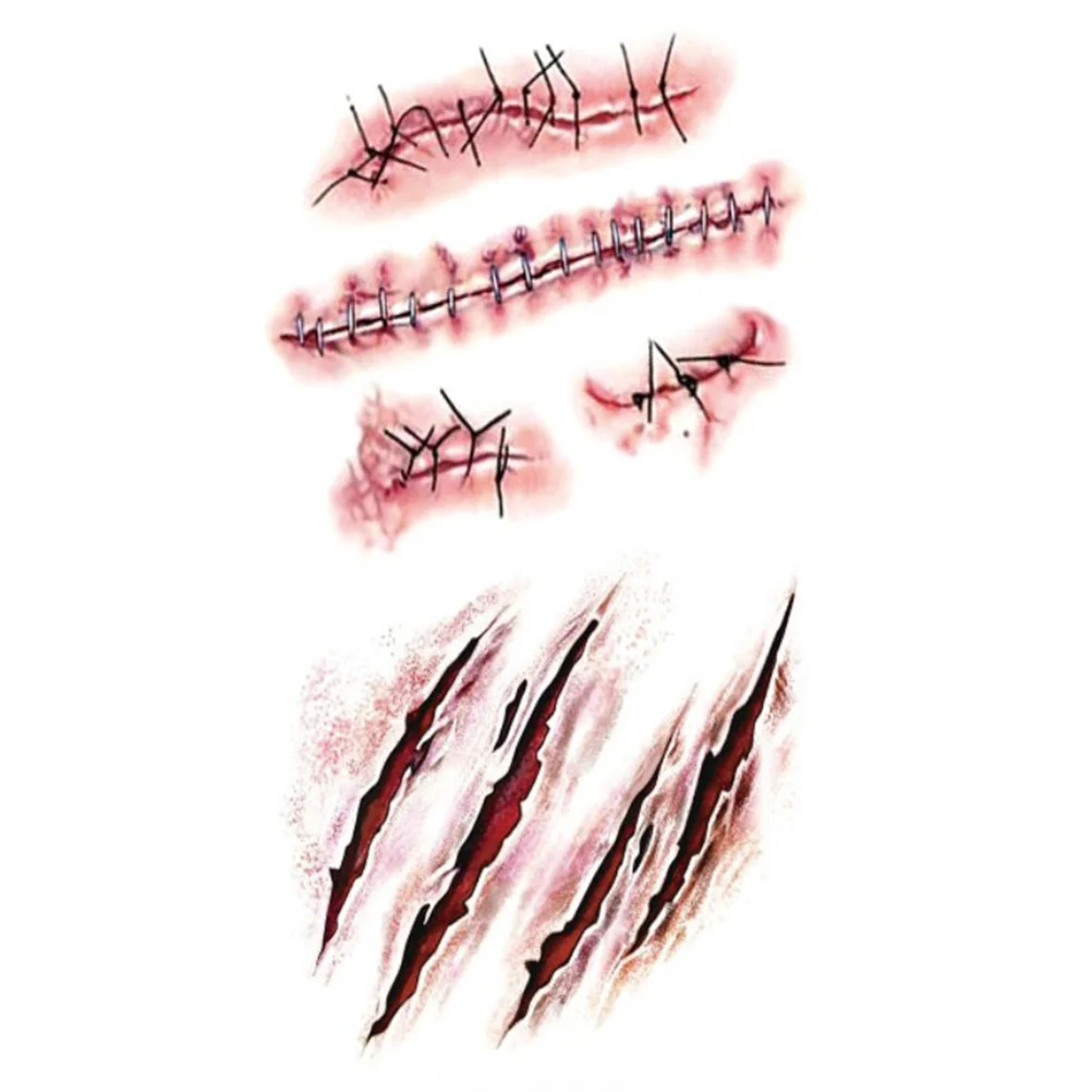 

Scar Temporary Tattoos Scar Tattoos Wound Temporary Sticker Masquerade Makeup Props