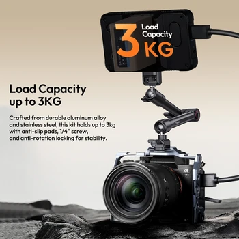Ulanzi HD02 10-inch Magic Arm Kit for Outdoor Camera Photography Livestreaming Vlog with All-Direction Ball Head Adaptable Clamp