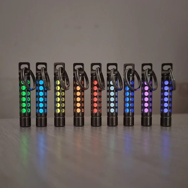 Cage en titane, Signal lumineux de nuit, extérieur EDC lumineux, Tube Fluorescent 3.5x25mm, porte-clés auto-éclairant 1