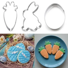 

1Pc Baking Cookie Cutters Moulds Easter Rabbit Bunny Chick Radish Mold DIY Fondant Pastry Stainless Steel Egg Mould Cake Biscuit