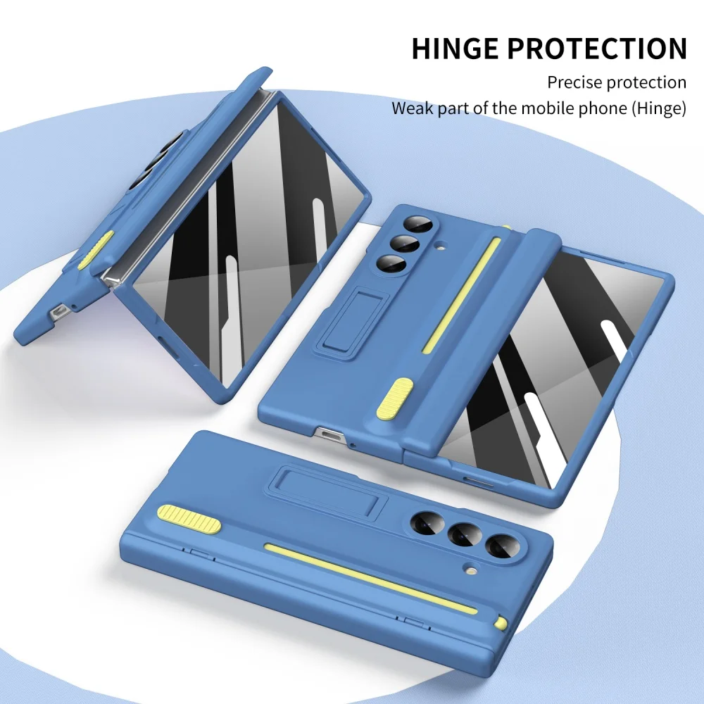 Luxury Foldable Stand Holder with Hinge Protector and Shockproof Design, Back Cover with S Pen Holder
