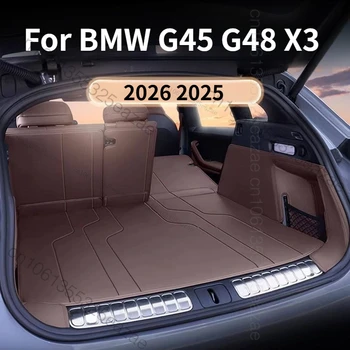 Tappetini per bagagliaio posteriore auto in pelle per BMW G45 X3 G48 LWB MK4 2025 2026, tappetini portaoggetti, coperture per vano di carico, rivestimento interno, accessori auto