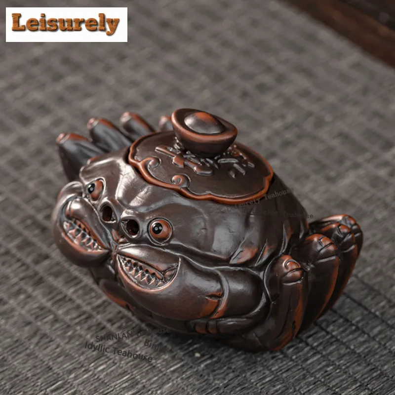 Creative Purple Pottery Teapot Vintage Tea Infuser Pot Tea Soaking Kettle With Strainer Dahongpao Tea Items Accessories Set