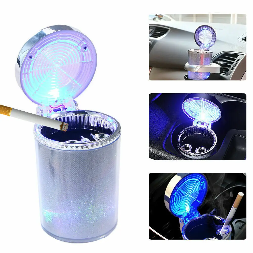 Car ashtray with LED light cigarette cigar ashtray container ashtray
