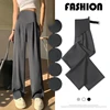 Summer Thin Design Maternity Belly Trousers Office Lady Elegant Suits Pants Plus Size Pregnant Women's Wide Legs Long Trousers 3