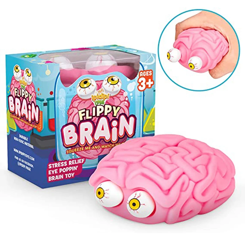 Squishy Brain Toy Squeezable Fun Toys Relieve Stress Ball Cure Toy Cartoon Animal Pinch Kids Adults Music Prank Gift