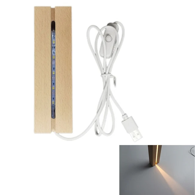 R2LE LED Wood Display Base 8 Colors Rectangle Display Pedestal Lights ...