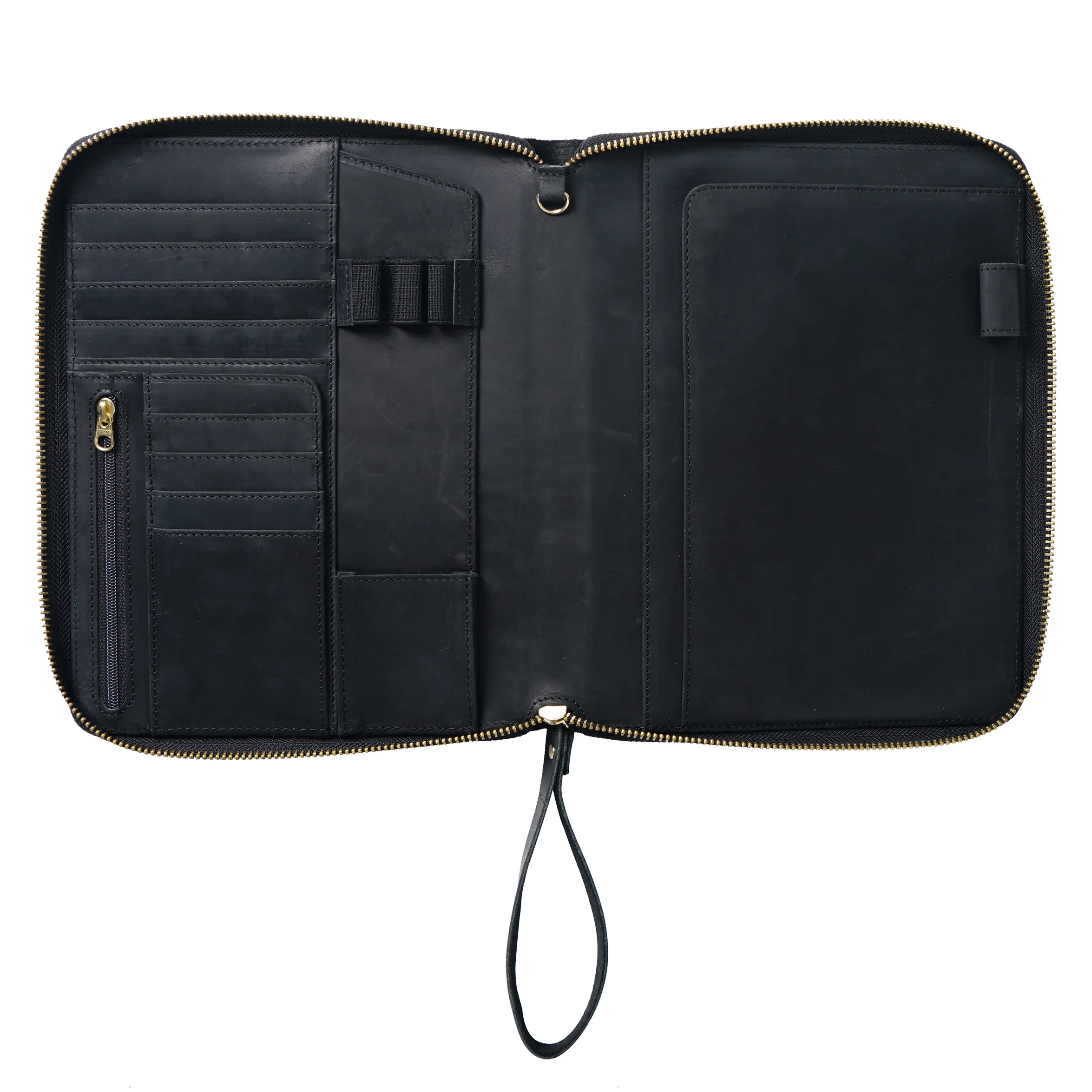 +Leather Zippered A5 Notebook Folio for Hobonichi Cousin Leuchtturm Only black and dark brown.