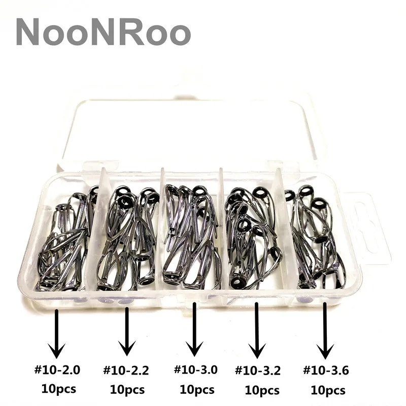 NooNRoo MN Tip Top 50 PCS 5 Größe in 1 Box Angelrute Reparatur Guides Stange Gebäude Zubehör 50 Teile/schachtel – Detail 8