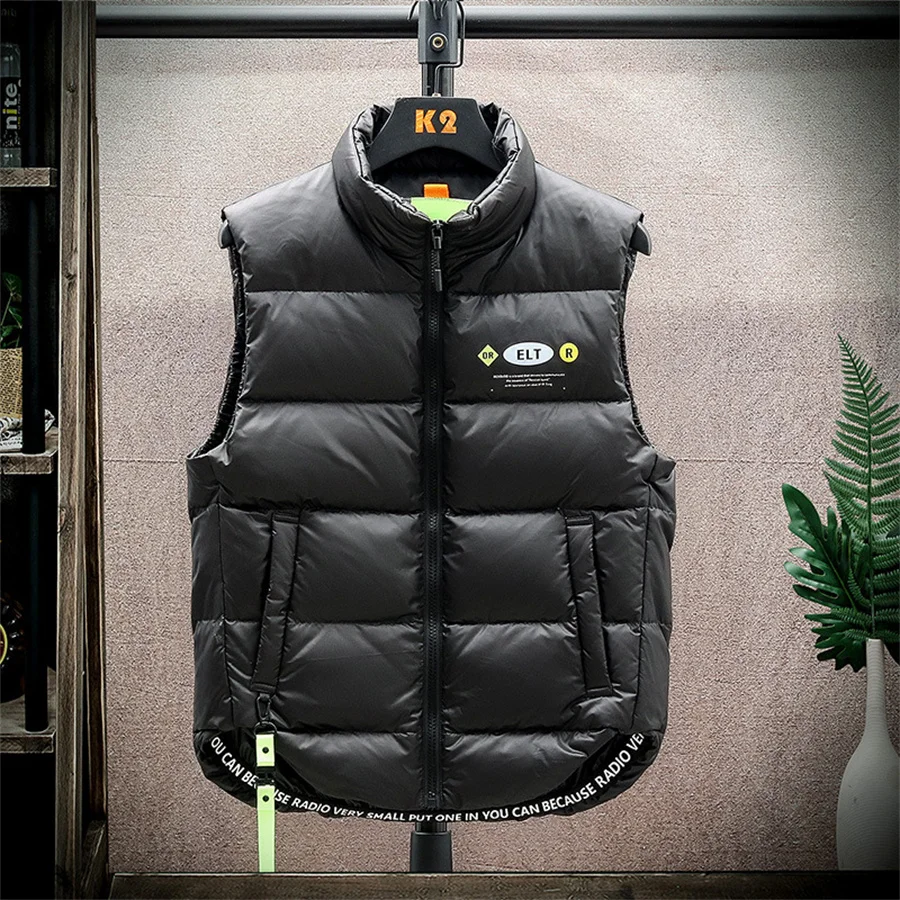 Description Picture 6 of itemMen's Down Vest Winter Warm White Duck Down Puffy Padded Waistcoat Lightweight Thick Sleeveless Jacket Outside Coat Men Clothes