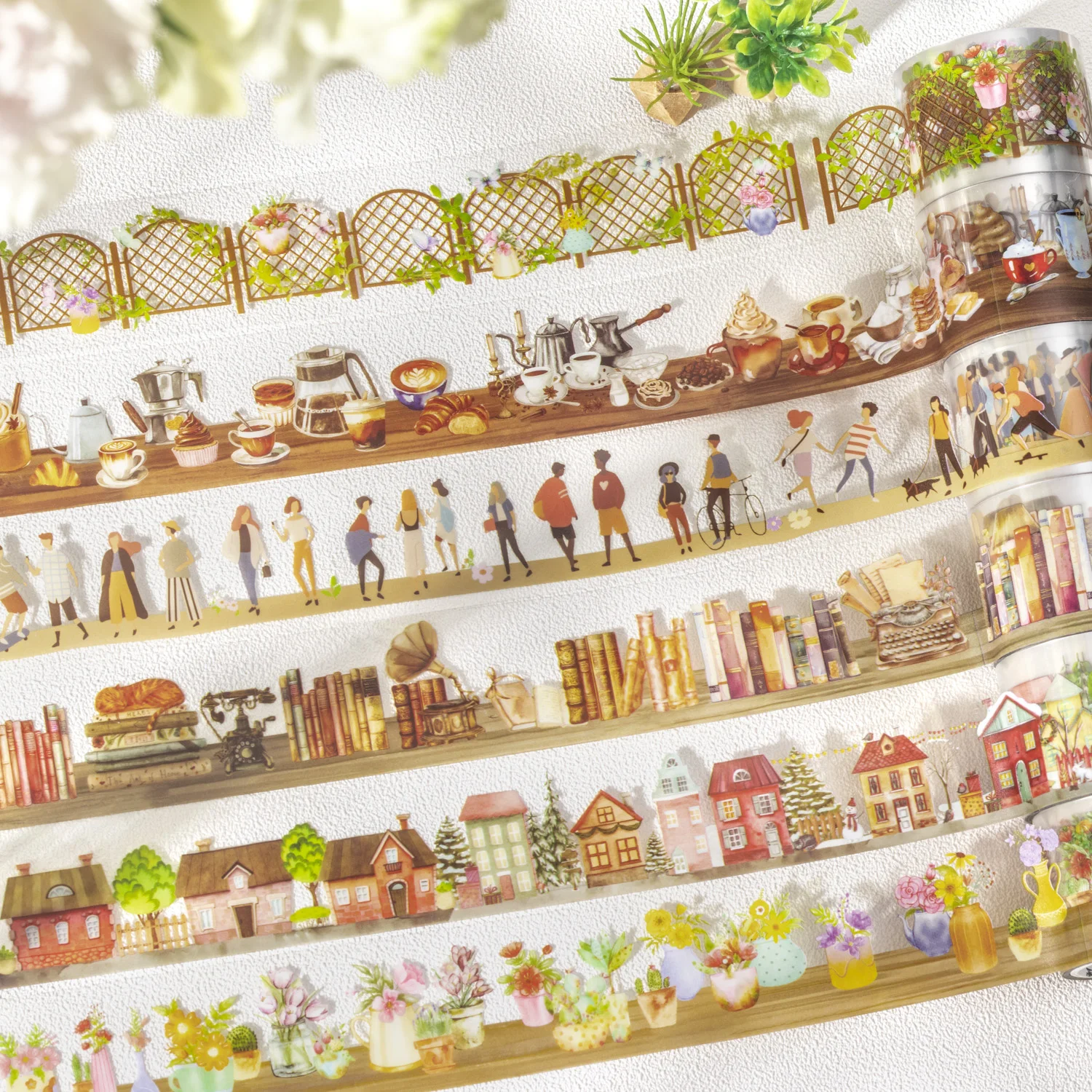 30mm * 200cm 인생 시리즈를 만나보세요 Kawaii 꽃 생활 풍경 애완 동물 테이프 크리 에이 티브 DIY 저널 재료 콜라주 스크랩북 편지지