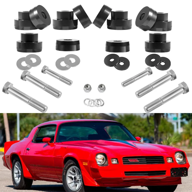 

134-10005 Billet Aluminum Body Mount Bushings Kit For 1968-1981 Camaro/Nova/Chevy II, Eliminate Noise and Reduce Chassis Flex